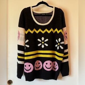 MINKPINK Happy Face Daisy Oversize Jumper Sweater